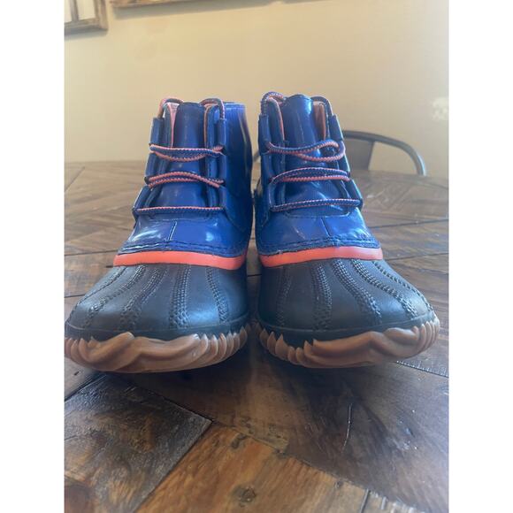 Sorel Out N About Blue/Coral Rain Boots Size 7 - Picture 5 of 7
